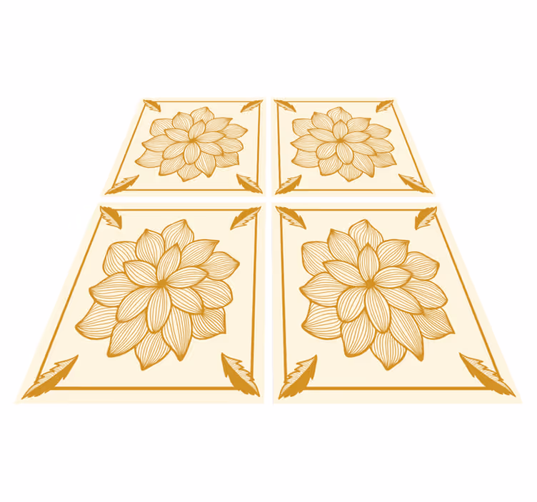 Tappeto vinile fiori piastrella paisley floreale - TenStickers