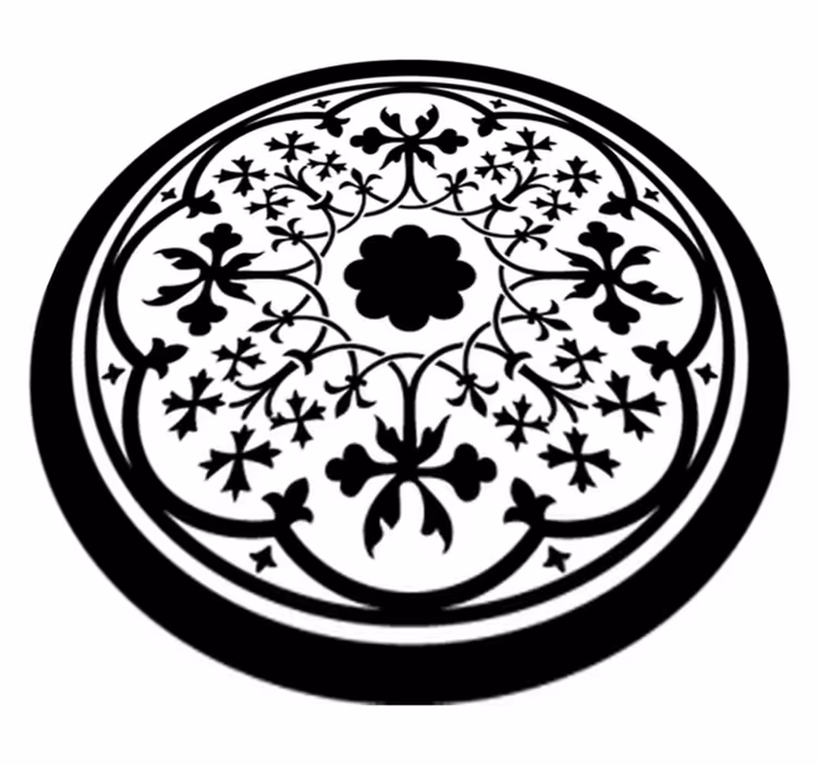 Tappeto vinile fiori rosette gotiche - TenStickers