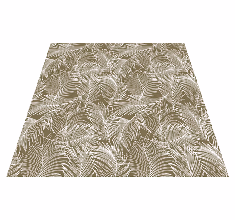 Tappeto vinile fiori foglie marroni eleganti - TenStickers