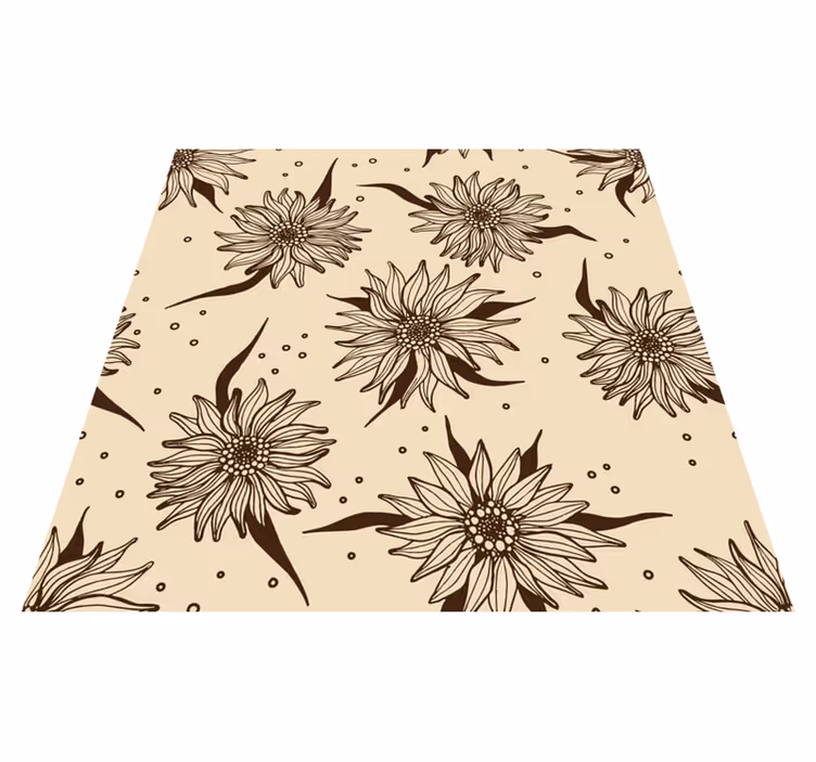 Tappeto vinile fiori girasole antico - TenStickers