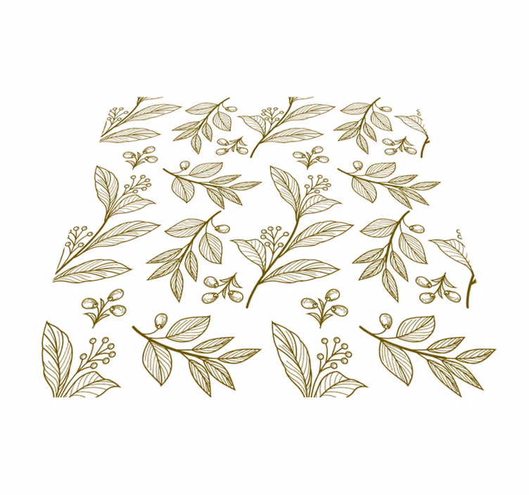 Tappeto vinile fiori design foglie botaniche - TenStickers