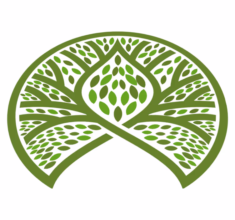 Tappeto vinile fiori emblema natura verde - TenStickers
