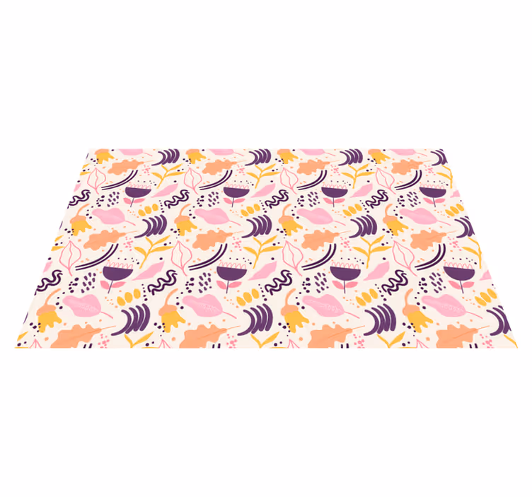 Tappeto vinile fiori ispirazione floreale vivace - TenStickers
