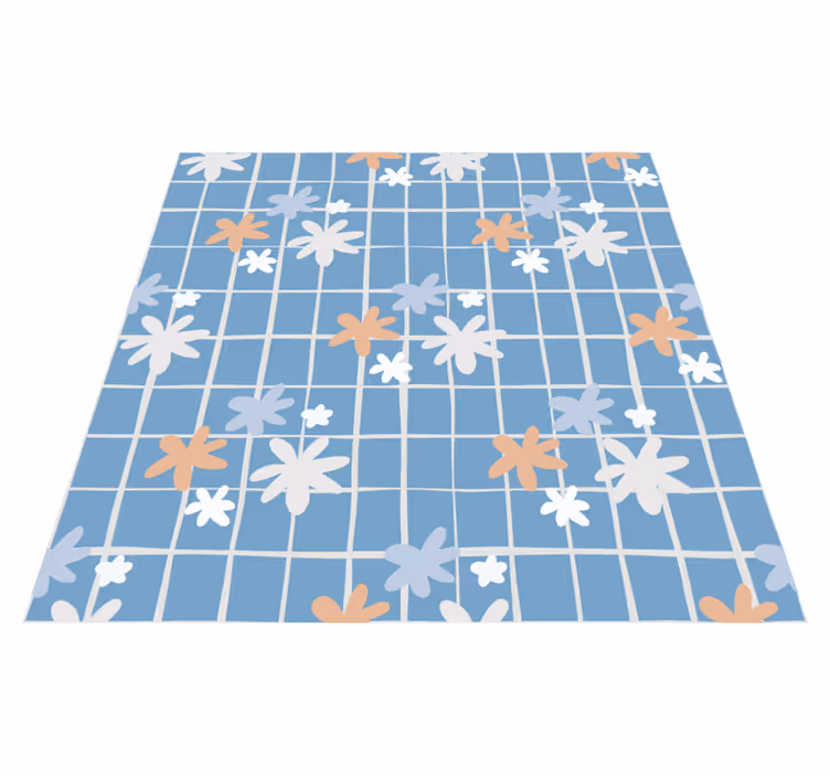 Tappeto vinile fiori illustrazione floreale - TenStickers