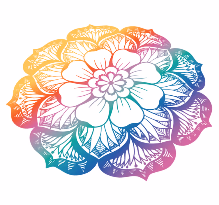 Tappeto vinile fiori elemento botanico vibrante - TenStickers