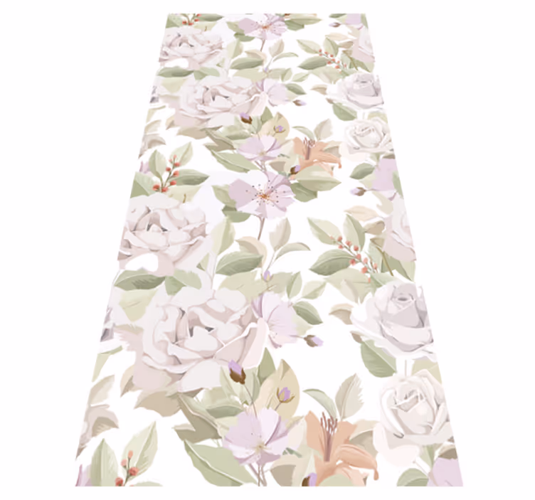 Tappeto vinile fiori motivo floreale elegante seamless - TenStickers