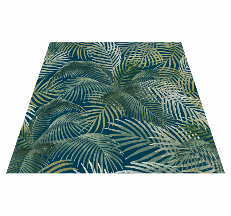 Tappeto vinile fiori motivo foglie tropicali - TenStickers