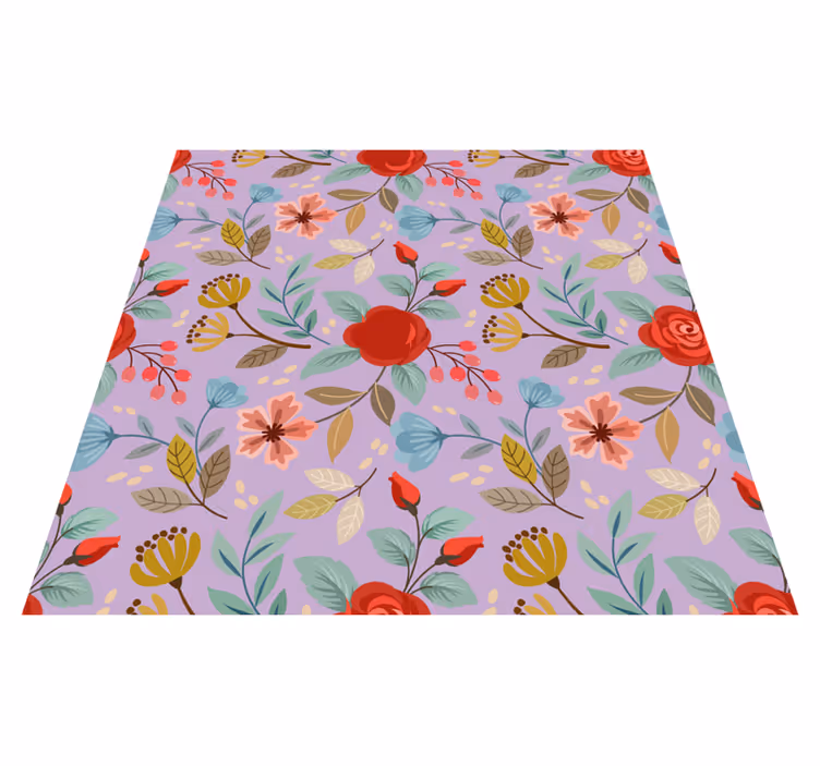 Tappeto vinile fiori colorati - TenStickers