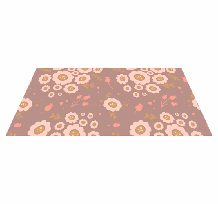 Tappeto vinile fiori motivo dai colori pastello - TenStickers