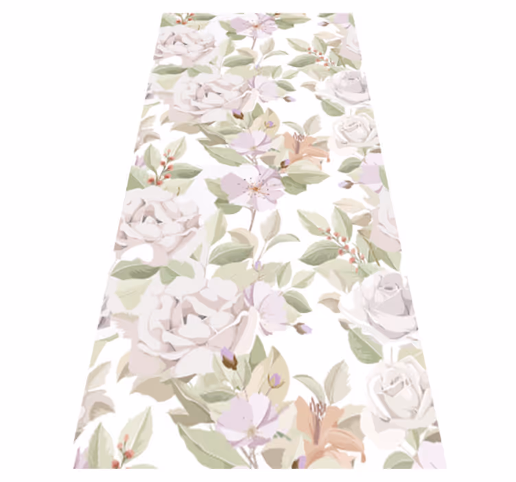 Tappeto vinile fiori motivo floreale elegante - TenStickers
