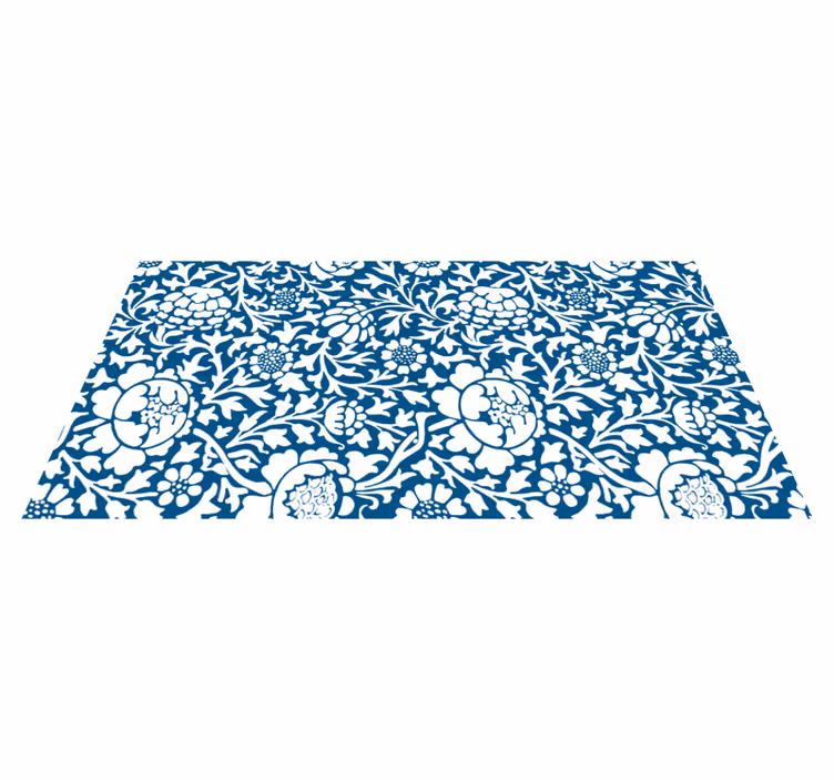 Tappeto vinile fiori flora blu marino - TenStickers