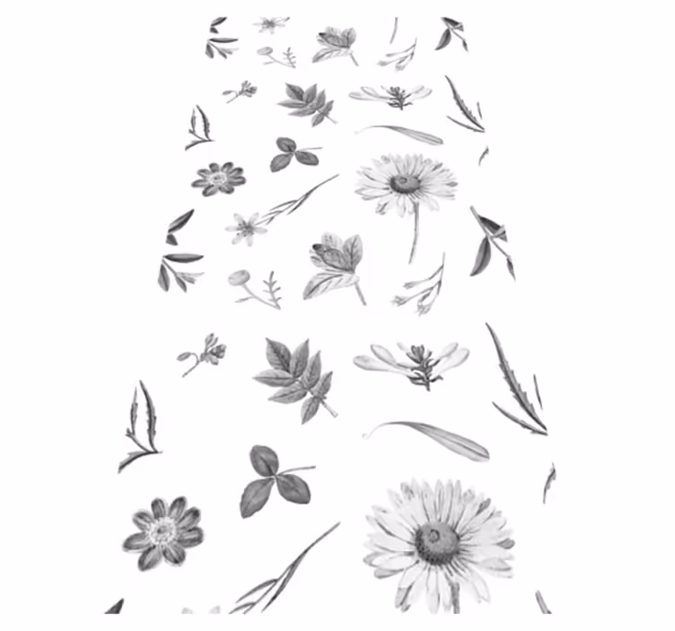 Tappeto vinile fiori fiori grigi sprint - TenStickers