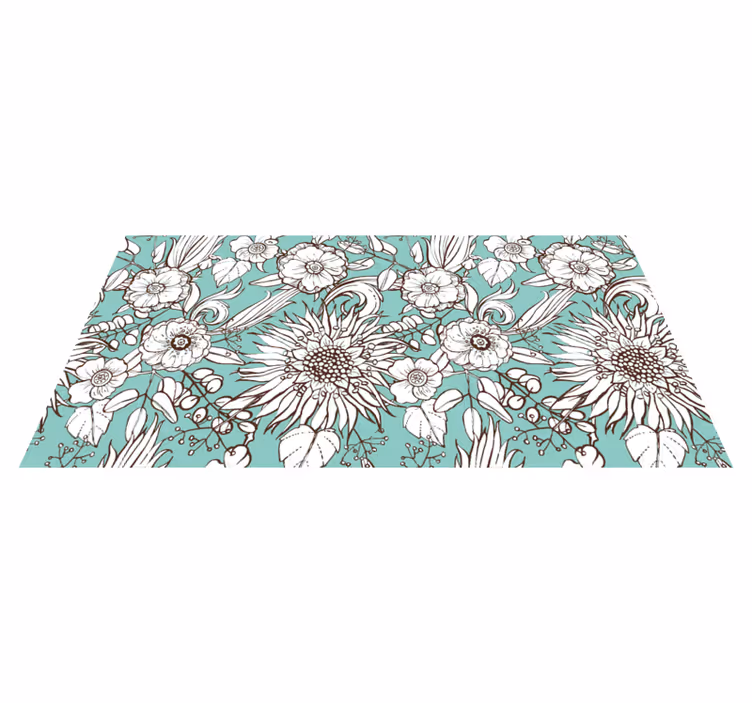 Tappeto vinile fiori motivo girasole - TenStickers
