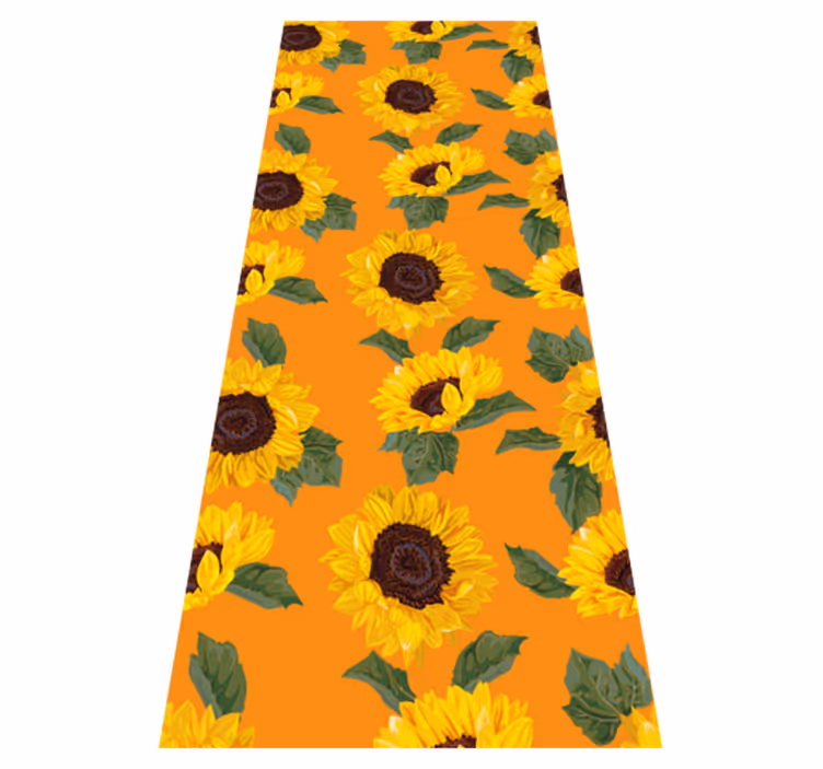 Tappeto vinile fiori girasole arancione - TenStickers