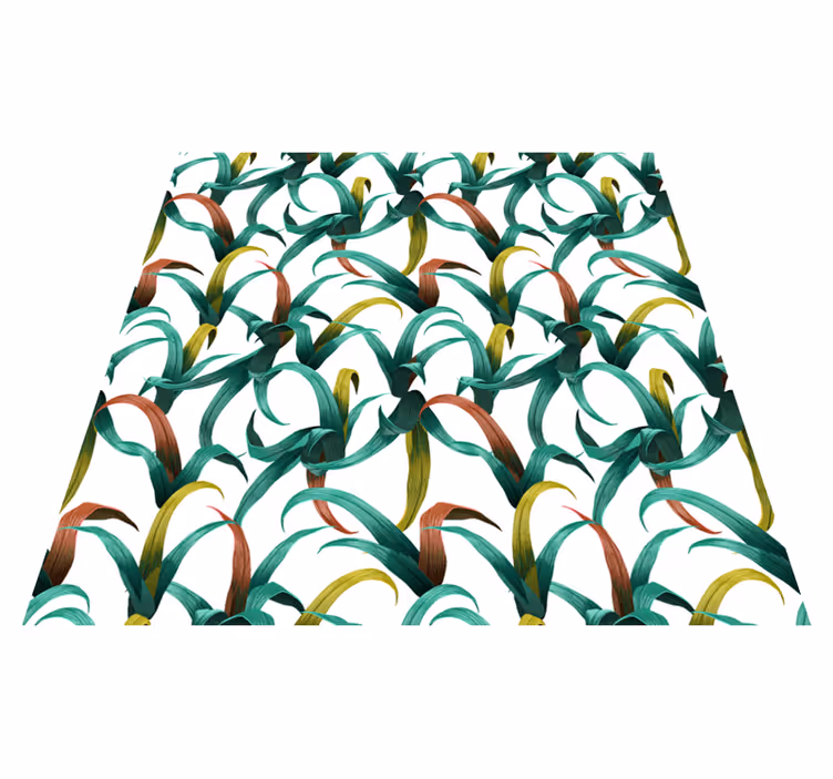 Tappeto vinile fiori design piante tropicali belle - TenStickers