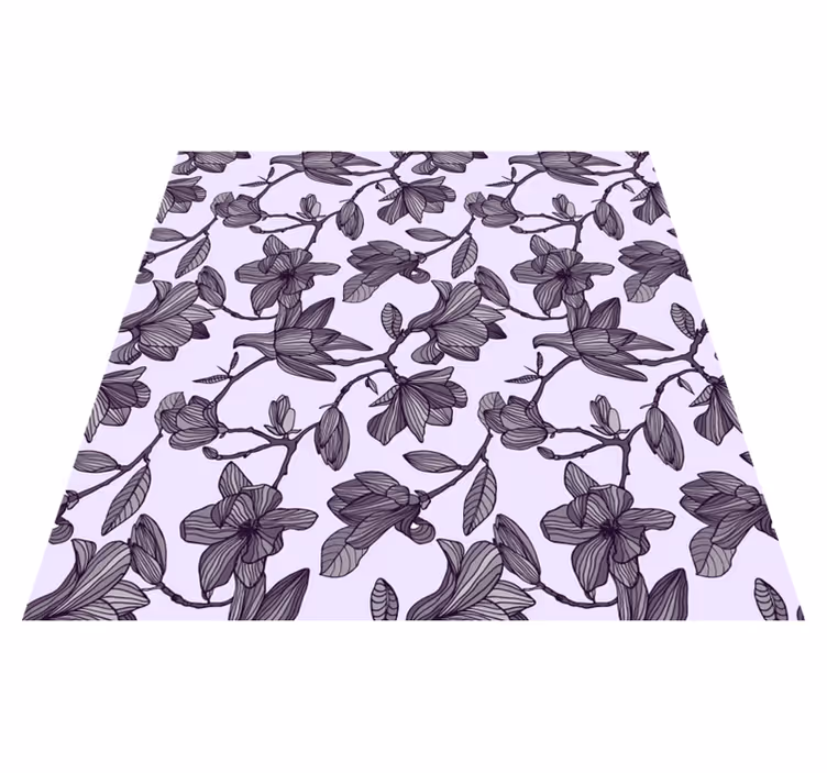 Tappeto vinile fiori design magnolia carina - TenStickers