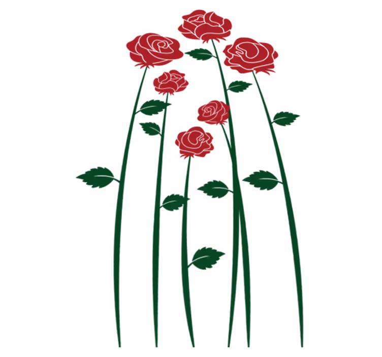 Tappeto vinile sala da pranzo rose rosse - TenStickers