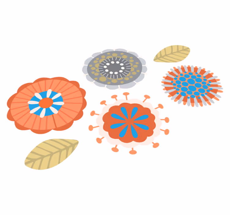 Tappeto vinile fiori forme colorate - TenStickers