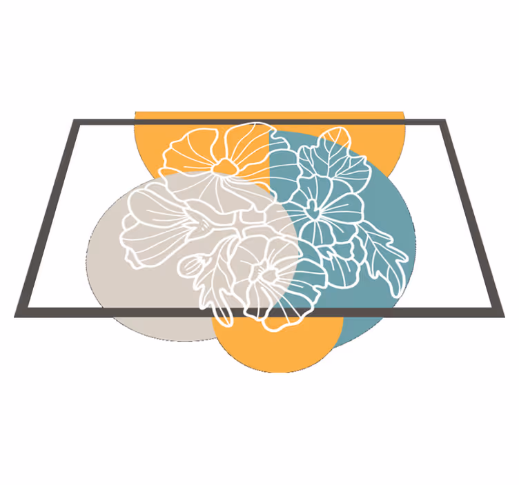 Tappeto vinile fiori rettangolo minimalista carino - TenStickers