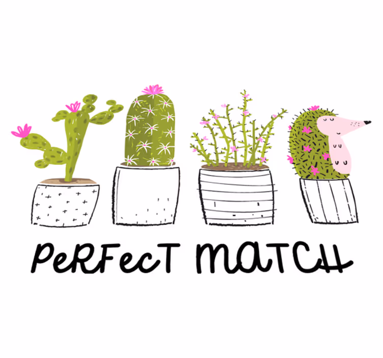 Tappeto vinile fiori abbinamento perfetto cactus - TenStickers