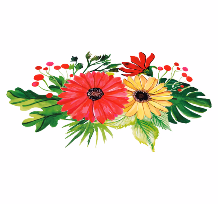 Tappeto vinile fiori design orizzontale elegante - TenStickers