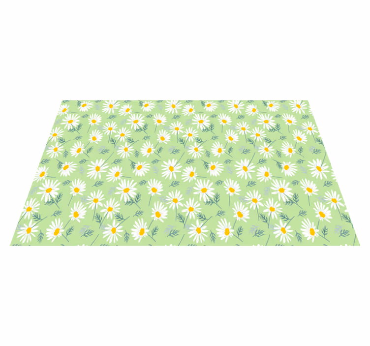 Tappeto vinile fiori motivo con margherite primaverili - TenStickers