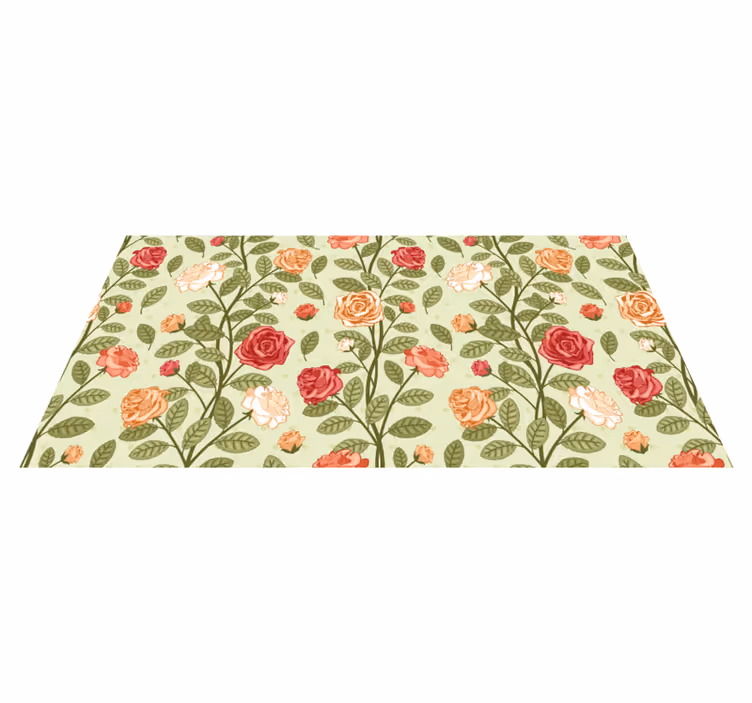 Tappeto vinile fiori set di rose vintage - TenStickers