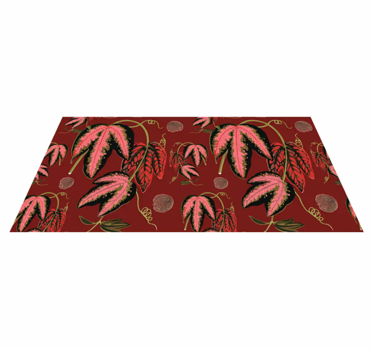 Tappeto vinile fiori maranta rossa colori caldi - TenStickers
