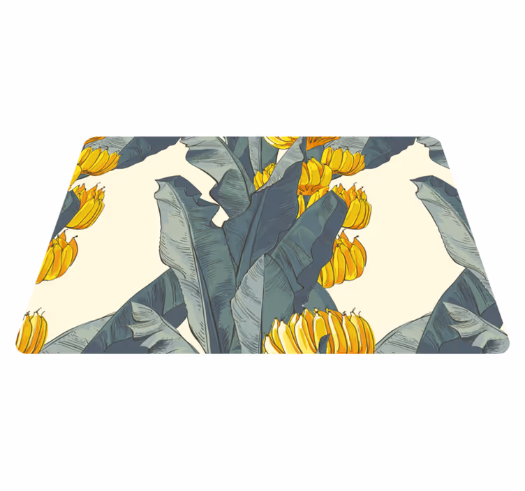 Tappeto vinile fiori motivo artistico palma banana - TenStickers