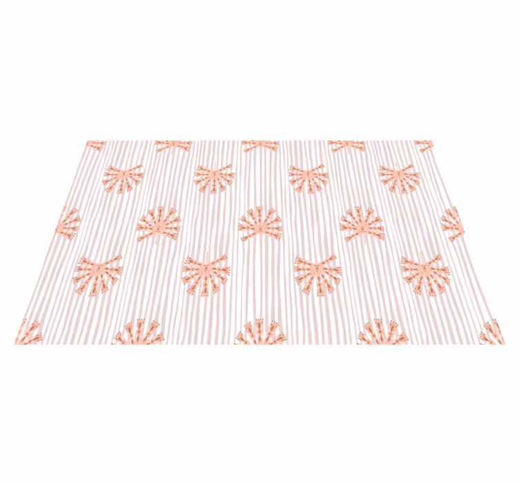 Tappeto vinile fiori geometrico ornamentale rosa pastello - TenStickers