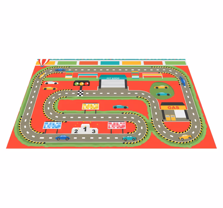 Tappeto vinile strade pista da corsa colorata - TenStickers