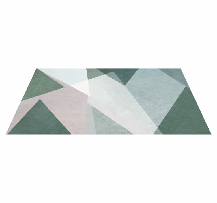 Tappeto vinile geometrico sovrapposizioni verde salvia - TenStickers