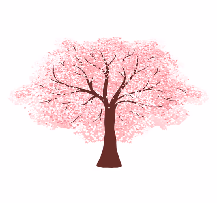 Tappeto vinile fiori albero di ciliegio in fiore - TenStickers