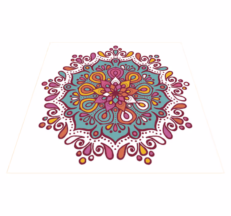Tappeto pvc cucina mandala colorato a piastrelle - TenStickers