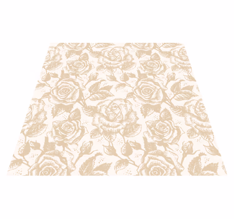 Tappeto vinile sala da pranzo rose vintage beige - TenStickers