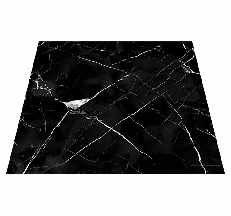 Tappeto vinile sala da pranzo marmo nero per tavolo - TenStickers