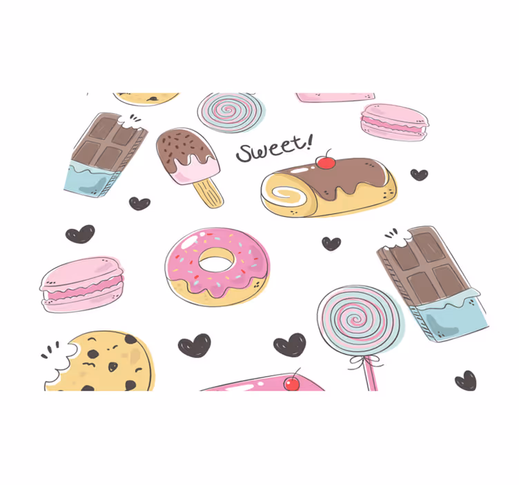 Tappeto pvc cucina dessert deliziosi - TenStickers