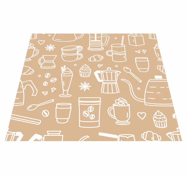 Tappeto pvc cucina motivo tazze e bicchieri - TenStickers