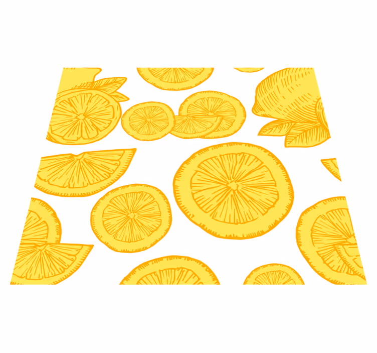 Tappeto pvc cucina schizzo di arance e limoni - TenStickers