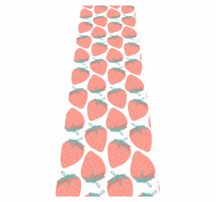 Tappeto pvc cucina motivo fragole pastello senza giunture - TenStickers