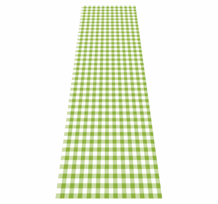 Tappeto pvc cucina design a quadri verdi - TenStickers