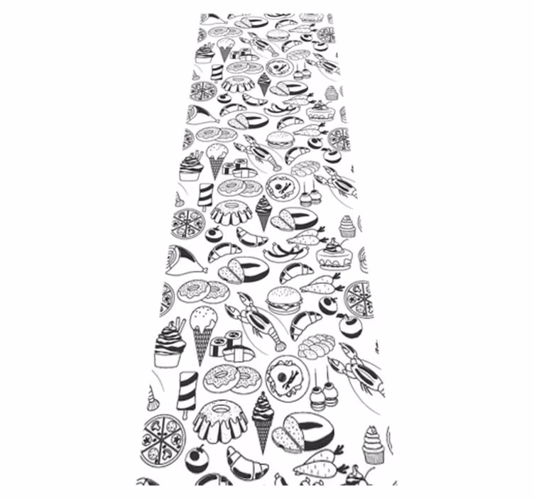 Tappeto pvc cucina motivo doodle alimentare - TenStickers