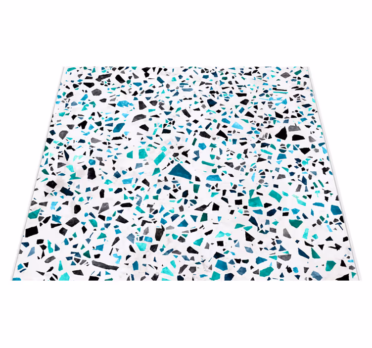 Tappeto pvc cucina piastrelle marmo blu - TenStickers