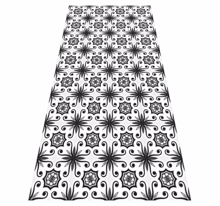 Tappeto pvc cucina piastrelle nere vintage - TenStickers