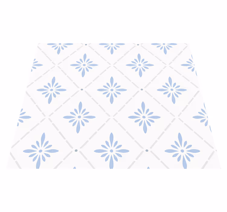 Tappeto pvc cucina piastrelle rombo blu - TenStickers