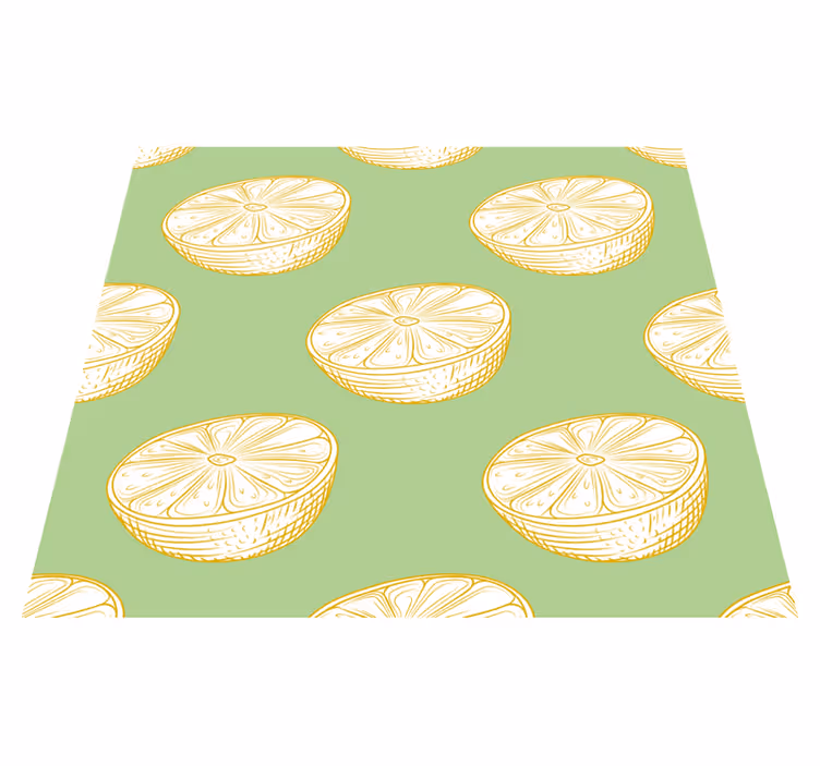 Tappeto pvc cucina limoni disegnati a mano - TenStickers