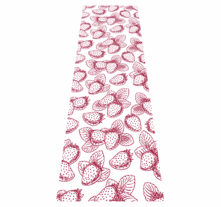 Tappeto pvc cucina motivo fragole carine senza giunte - TenStickers