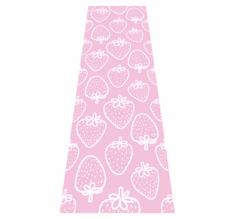Tappeto pvc cucina motivo regalo fragole rosa seamless - TenStickers