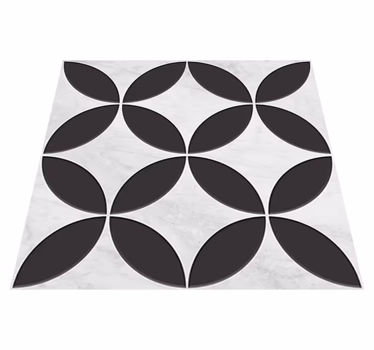 Tappeto vinile bagno piastrelle floreali idrauliche - TenStickers