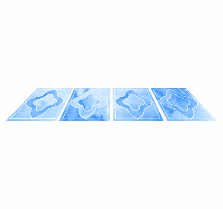 Tappeto vinile bagno mosaico sfumature di blu - TenStickers
